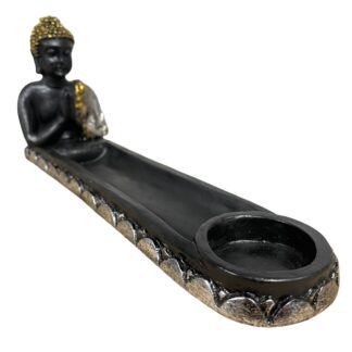 Resin Thai Buddha bust incense and tea light holder